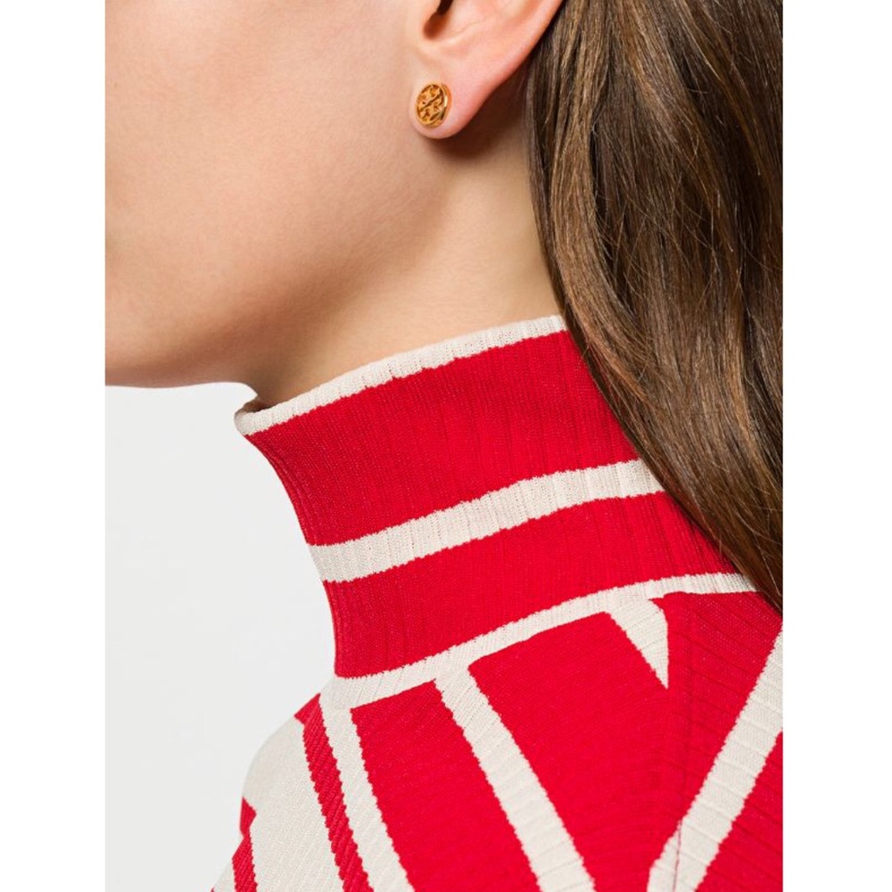 TORY BURCH • Gold Miller Delicate Logo Earrings - Picture 5 of 7